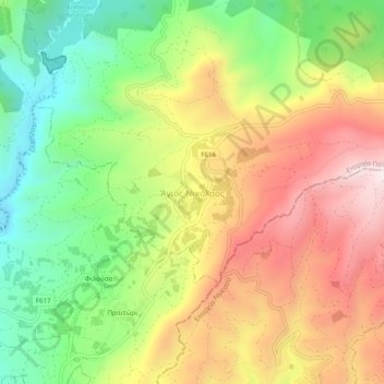 Carte topographique Ayios Nicolaos, altitude, relief