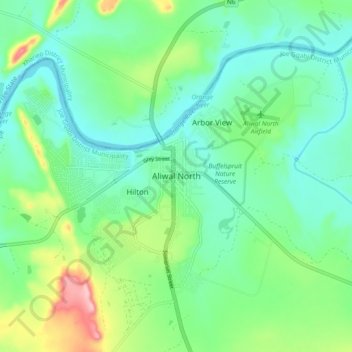 Carte topographique Aliwal North, altitude, relief