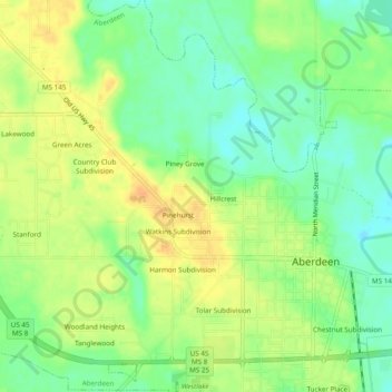 Carte topographique Vasser, altitude, relief