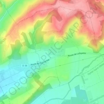 Carte topographique Saint-Just, altitude, relief