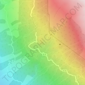 Carte topographique Piton Fougères, altitude, relief