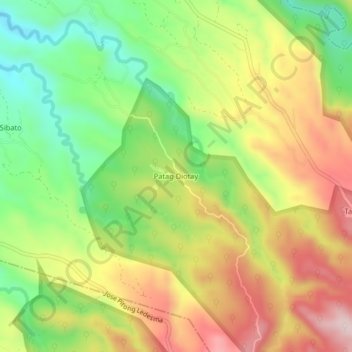 Carte topographique Patag Diotay, altitude, relief