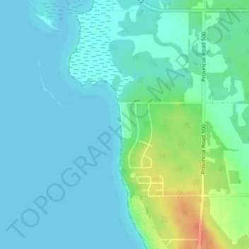 Carte topographique Sunset Beach, altitude, relief