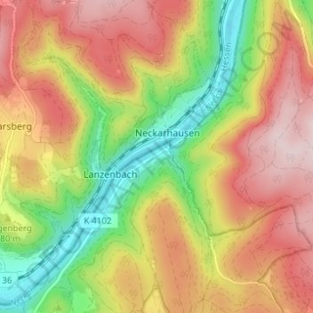 Carte topographique Neckarhäuserhof, altitude, relief