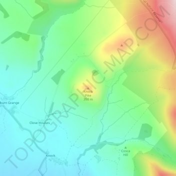 Carte topographique Knock Pike, altitude, relief
