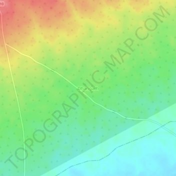 Carte topographique Dhangarh, altitude, relief