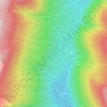 Carte topographique Cascade Mountains, altitude, relief