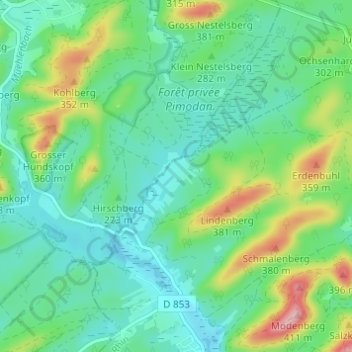 Carte topographique Neudoerfel, altitude, relief