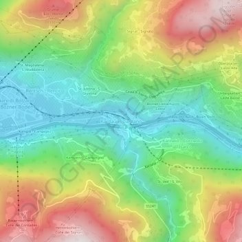 Carte topographique Kardaun, altitude, relief