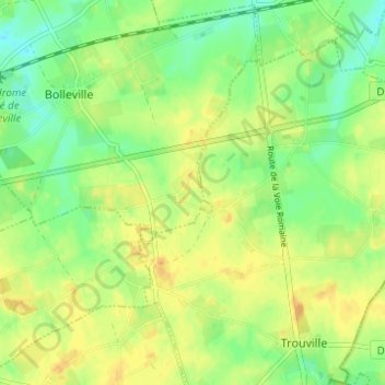 Carte topographique Le Bocage, altitude, relief