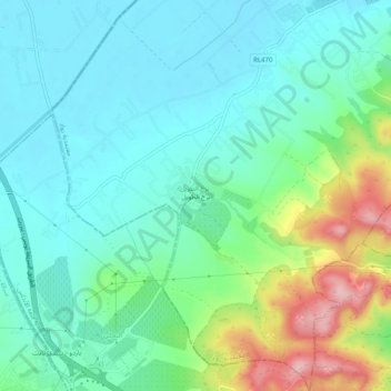 Carte topographique Borj Touil, altitude, relief