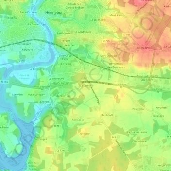 Carte topographique La Canne, altitude, relief