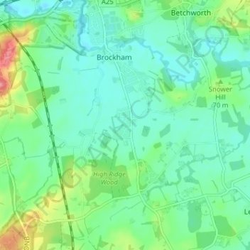 Carte topographique Strood Green, altitude, relief