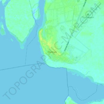 Carte topographique Dumas, altitude, relief