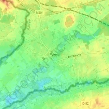 Carte topographique Wiers, altitude, relief