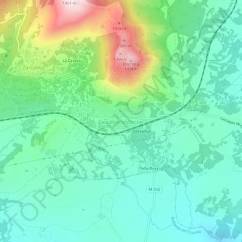 Carte topographique Zarzalejo (estación), altitude, relief