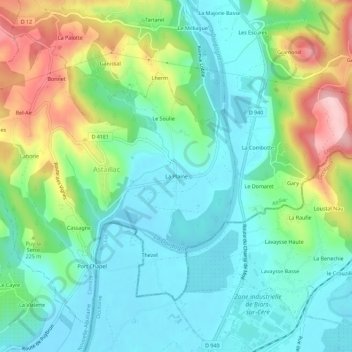 Carte topographique La Plaine, altitude, relief