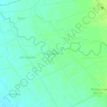 Carte topographique Bagong Barrio, altitude, relief