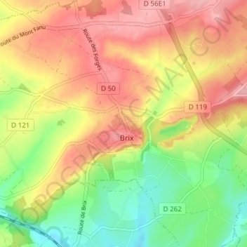 Carte topographique La Viennerie, altitude, relief