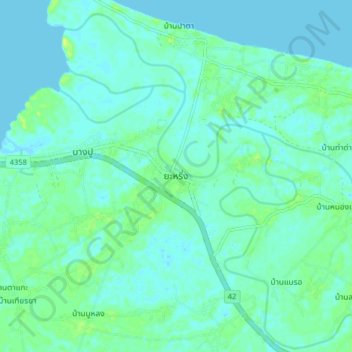 Carte topographique Yaring, altitude, relief