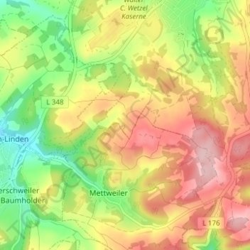 Carte topographique Eschelbacherhof, altitude, relief