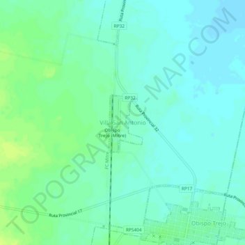 Carte topographique Villa San Antonio, altitude, relief