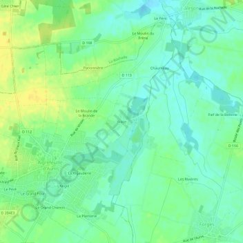 Carte topographique Frace, altitude, relief