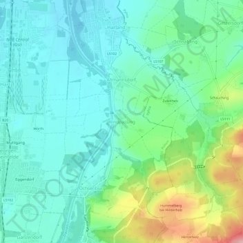 Carte topographique Windpassing, altitude, relief
