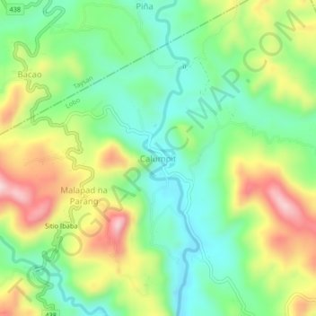 Carte topographique Calumpit, altitude, relief