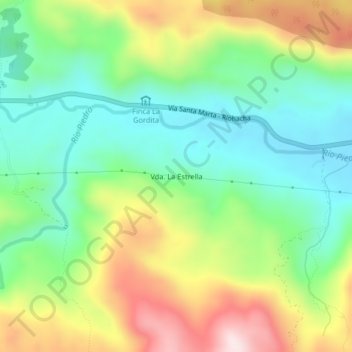 Carte topographique Vda. La Estrella, altitude, relief