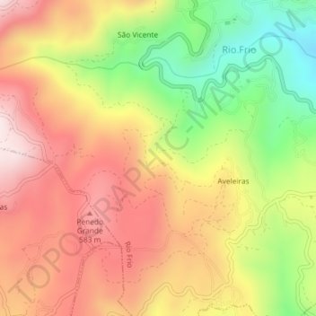 Carte topographique Eiravade, altitude, relief