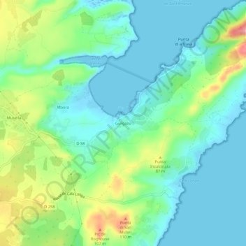 Carte topographique Gurgazu, altitude, relief