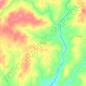 Carte topographique Martianas, altitude, relief
