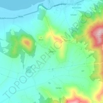 Carte topographique Casalini, altitude, relief