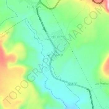 Carte topographique Santa Isabel, altitude, relief