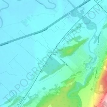Carte topographique Saint-Pacôme-Station, altitude, relief