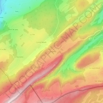 Carte topographique La Drayère, altitude, relief