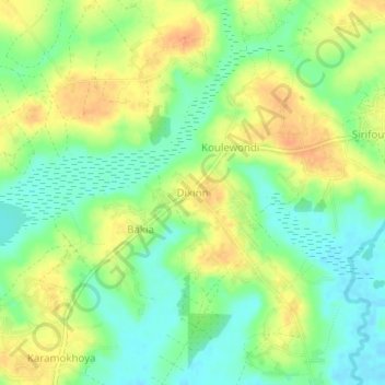 Carte topographique Dixinn, altitude, relief