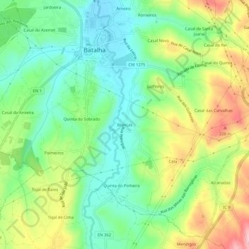 Carte topographique Brancas, altitude, relief