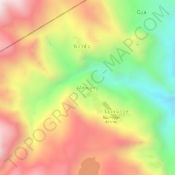 Carte topographique Mengang, altitude, relief