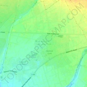 Carte topographique شیخ محلہ اور قلندہ بستی بلاک-اے, altitude, relief