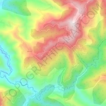 Carte topographique Ghebbala, altitude, relief