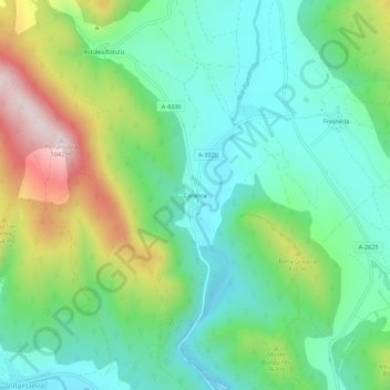 Carte topographique Caranca, altitude, relief