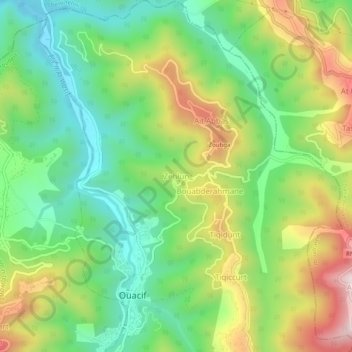 Carte topographique Zahloune, altitude, relief