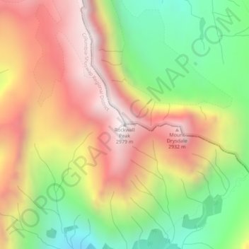 Carte topographique Rockwall Peak, altitude, relief
