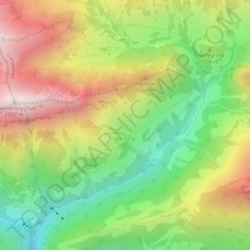 Carte topographique Haggen, altitude, relief