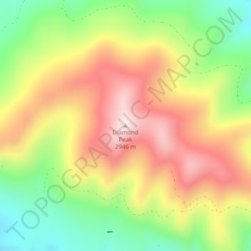 Carte topographique Diamond Peak, altitude, relief