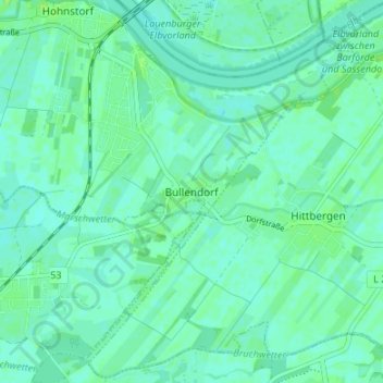 Carte topographique Bullendorf, altitude, relief