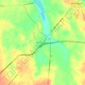 Carte topographique Kissling Crossing, altitude, relief