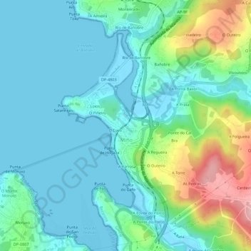 Carte topographique Telle, altitude, relief